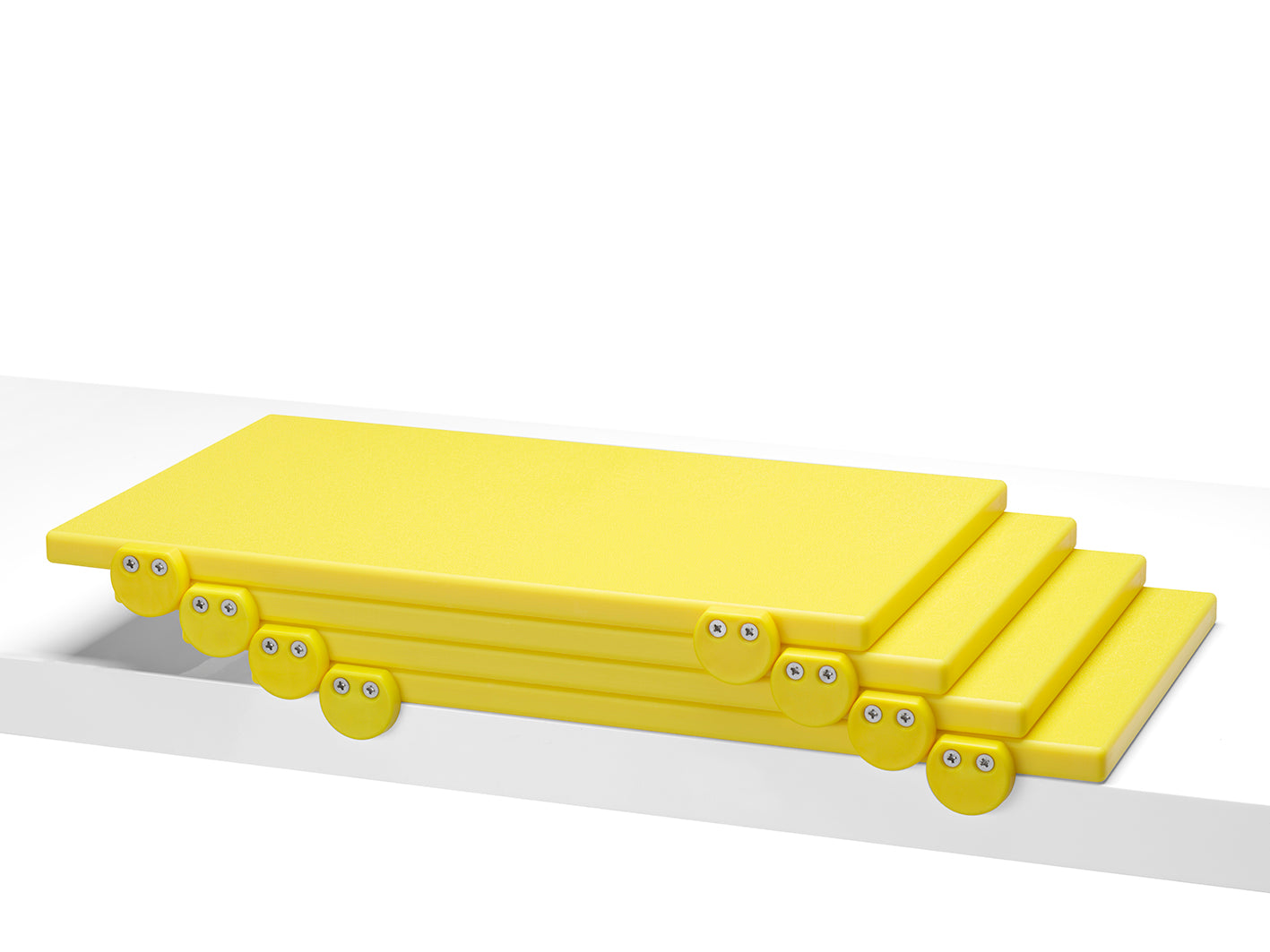 Confezione 4 taglieri in polietilene con fermi